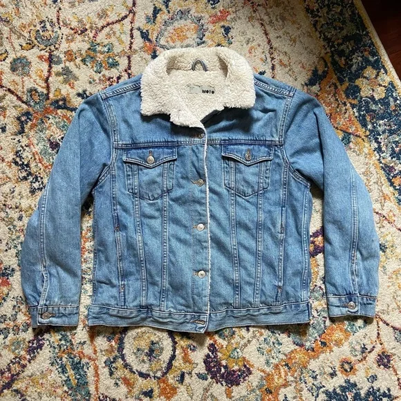 ❄️ Topman / ASOS Winter Sherpa Style Lined Denim / Jean Jacket ❄️ - Picture 4 of 16